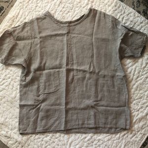 Flax by Angelheart linen lagenlook boxy top